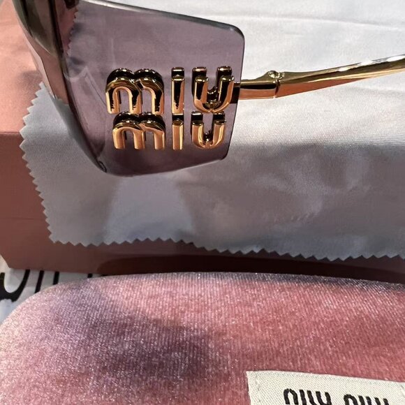 MIU MIU MU54YS 5AK06I Gold/Light Purple Brown 80-14-110 Sunglasses New main image 7